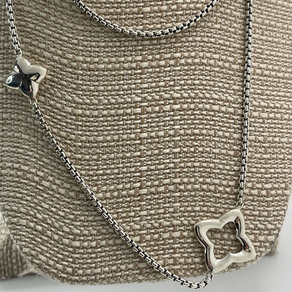 David Yurman Quatrefoil Box Chain Necklace, Silver and 14k Gold - Picture 13 of 16